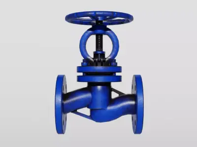 Valve flanged gate Low-poly 3D model