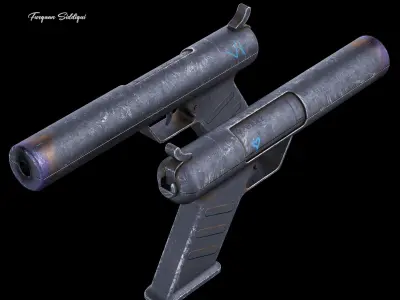 Vanguard Pistol PBR  Low-poly 3D model