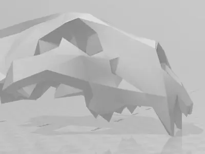 low poly lion skull head Free low-poly 3D model