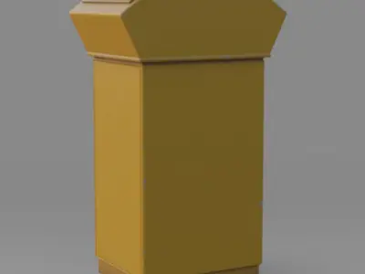 Urban objects pack for French city Free low-poly 3D model