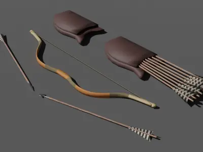 Composite Bow Low-poly 3D model