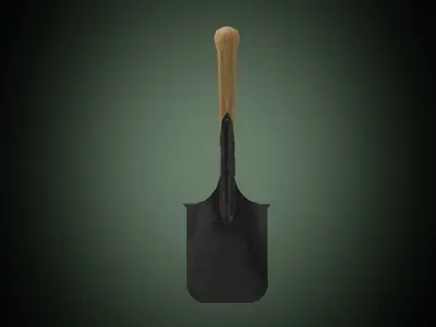 Military shovel Kleines Schanzzeug M1874 Feldspaten Low-poly 3D model