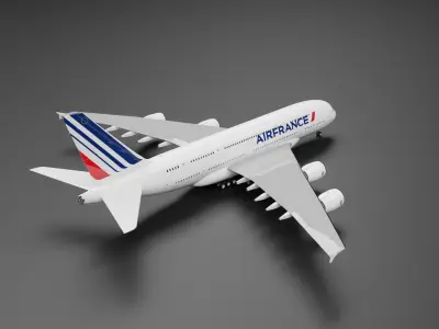 Airbus A380-800 with AirFrance Livery 3D model