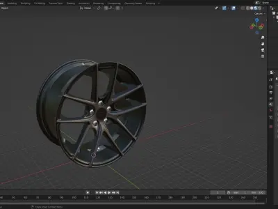 Niche Targa Wheel Offset Matte Black With Tinted Face Accents 3D model