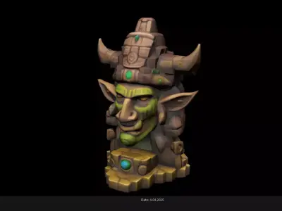 Low Poly Stylized Totem 4 AI Low-poly 3D model