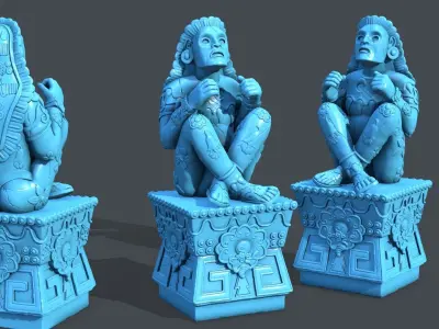 Statue Aztec Xochipilli 3D print model