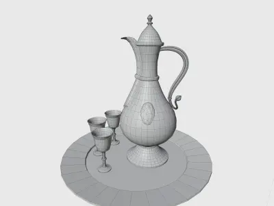 Brass tea set  Free 3D model