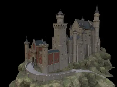 Neuschwanstein Castle - PBR Textured Low-poly 3D model