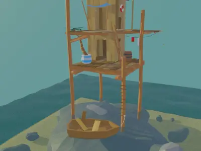 Sea Shack - Low Poly Low-poly 3D model