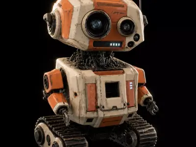Stylized Sci-Fi Cute Robot Character Game Asset 3D model