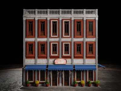 URBAN BUILDING OLD HORROR 8 Low-poly 3D model