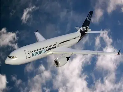 Airbus A310-300 lowpoly commercial airplane  Low-poly 3D model