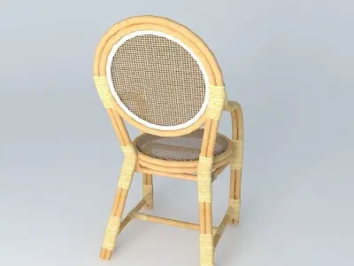 Rattan chairs 2 Free 3D model