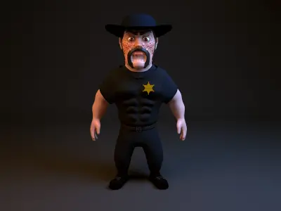 Zombie Cop Low-poly 3D model
