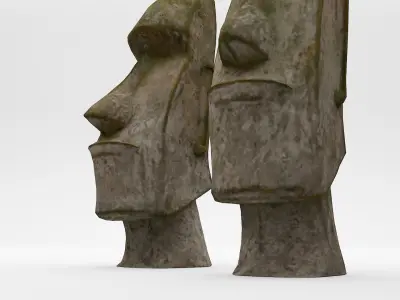 Easter Island - Moai Heads 3D model
