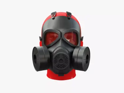Military Gas Mask PBR Low-poly 3D model