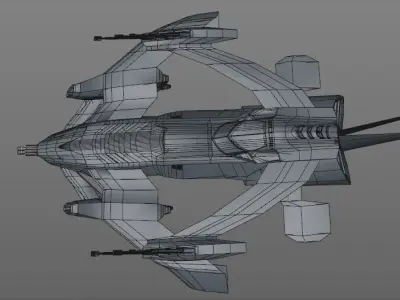 space ship fighter   Low-poly 3D model