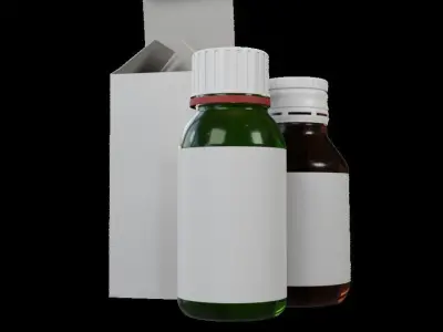 Bottle two bottles of medicine 3D model