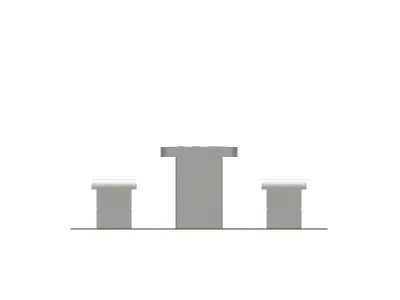 Picnic Table with Bench 3D model