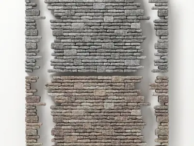 Brick rock facture many part 3D model