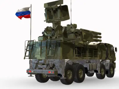 Pantsir-S1 8x8 Low-poly 3D model