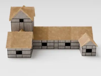 Medieval Inn Low-poly 3D model