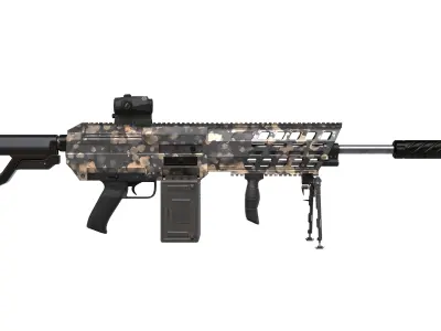 Machine Gun 1 Used Low-poly 3D model