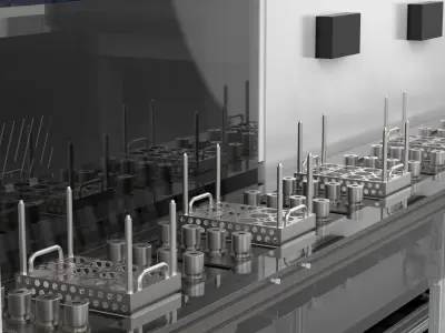 Automatic Motor Rotor Cover Heating Furnace Assembly Line 3D model