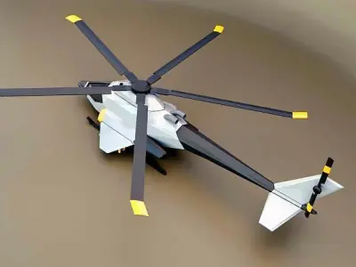 Lowpoly generic military helicopter Low-poly 3D model