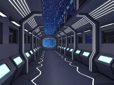 Sci Fi Corridor 3D model 177