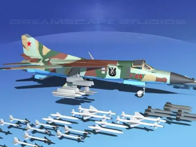Mig 23 Flogger B V07 Russia 3D model