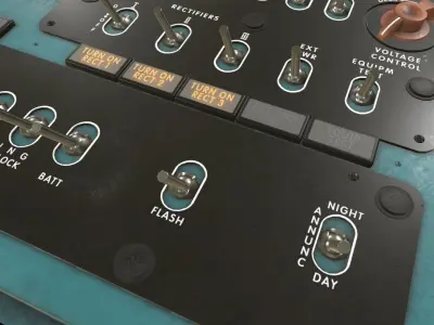 Mi-8MT Mi-17MT Right Side Console English Low-poly 3D model