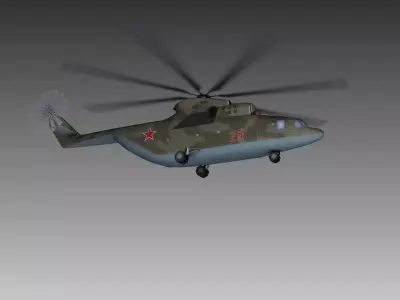 MI-26 soviet military helicopter Low-poly 3D model