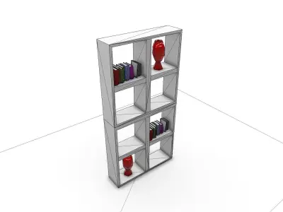 Decorated Shelve Medium SHC Quick Office LM Low-poly 3D model