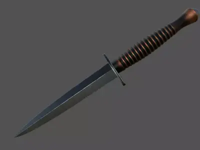 Fairbairn Sykes fighting knife Free low-poly 3D model
