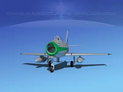 North American F-86 Sabre Jet V23 Col ANG 3D model