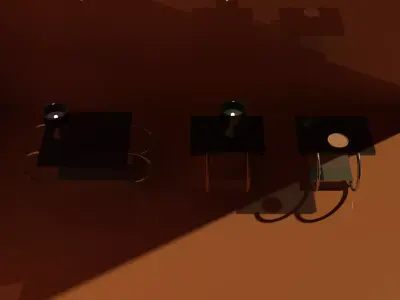 Modern-and-simplistic-table-and-shelf-set-with-mugs-lamps Free low-poly 3D model