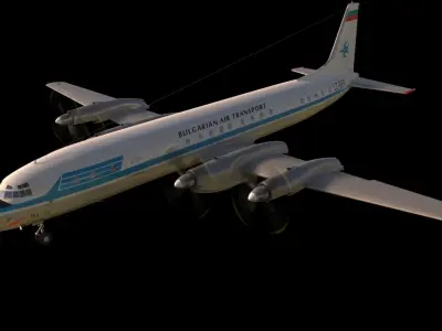 Il-18 turbopropeller airliner 3D model