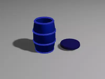 Lowpoly Barel cup Free low-poly 3D model