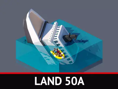 land 50A Low-poly 3D model