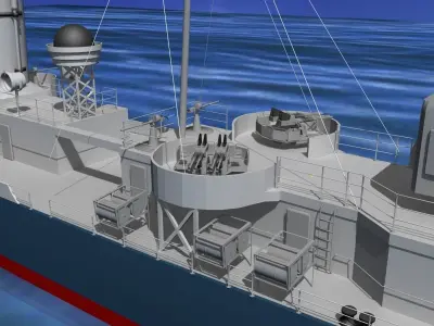 Gleaves Class Destroyer USS Gleaves DD423 3D model
