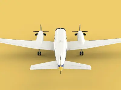 BUSINESS EXECUTIVE JET AIRPLANE AIRCRAFT TURBOPROP TWIN ENGINE 3D model