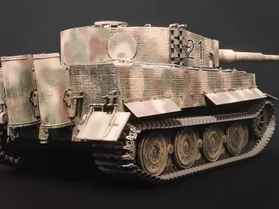Panzer VI - Tiger I - WW2 German heavy Tank Low-poly 3D model