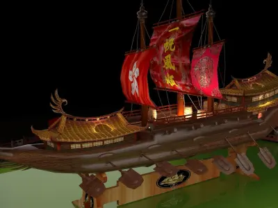 Chinese junk ship 3D model