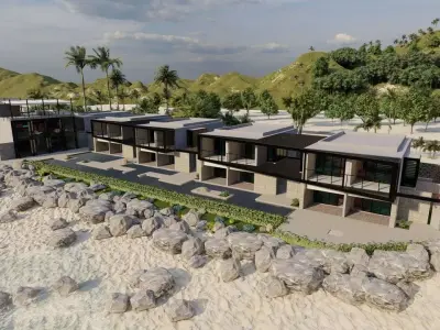 Hotel Beach 3D model