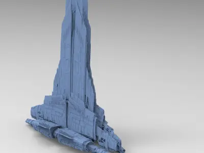 Alien Tower monolith ship kit 2 3D model
