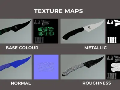 Game Ready Phantom Knife Low-poly 3D model