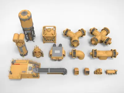 sci fi props 5 3D model