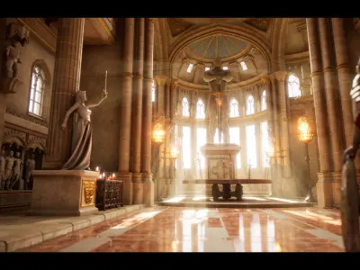 Medieval Castle Interiors Bundle Low-poly 3D model