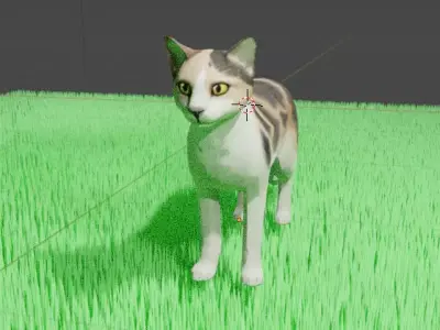 THE CUTE CAT - ANIMAL 3D MODEL - 3D MODELING - FLUFFY CAT  Low-poly 3D model